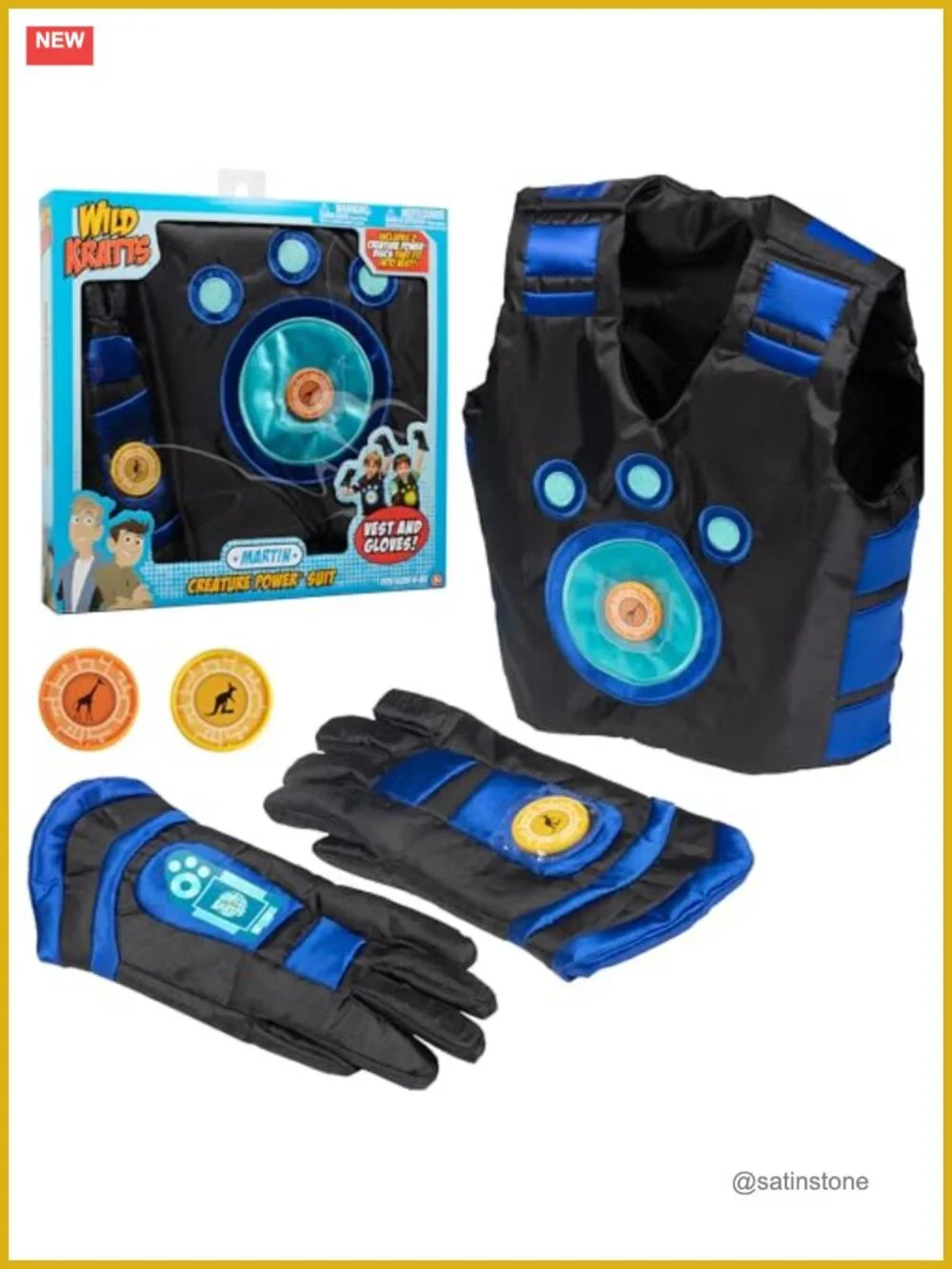 Wild Kratts Creature Power Suit Martin Large 6-8X Vest Gloves 2 Discs Halloween